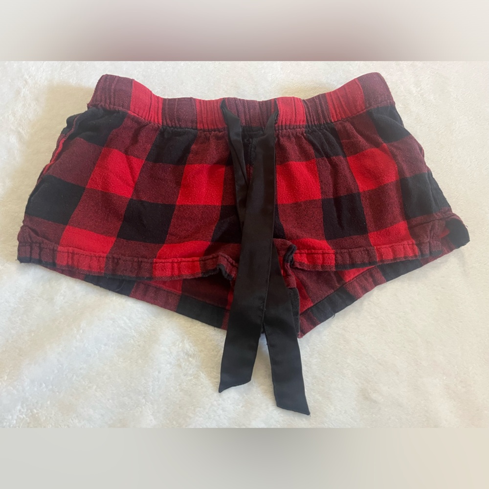 Old Navy Red/Black Plaid PJ Shorts